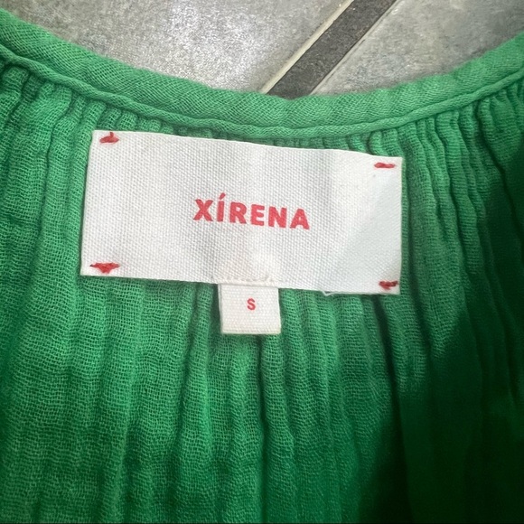 Xirena Rumer Green Spell Gauze Sleeveless Dress Tiered Adjustable Sz S Beach EUC - Picture 10 of 12